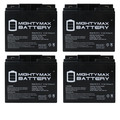 Mighty Max Battery 12V 18A F2 SLA Battery Replaces Wheelcare Caddy Stand N Ride - 4 Pack ML18-12F2MP4118
